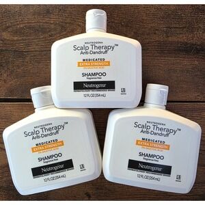 3-Pack Neutrogena Scalp Therapy Anti-Dandruff Shampoo 3% Salicylic Acid 12oz New